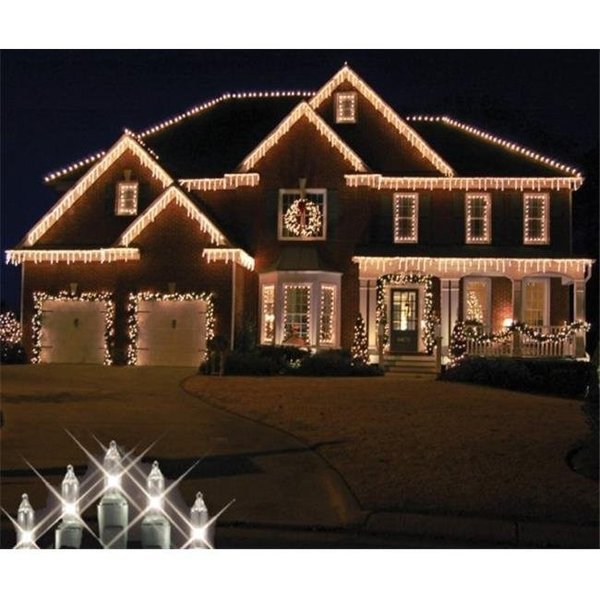 Winterland Winterland WL-IC100-CL 8.5 in. Long Clear 100 Icicle Lights On White Wire WL-IC100-CL